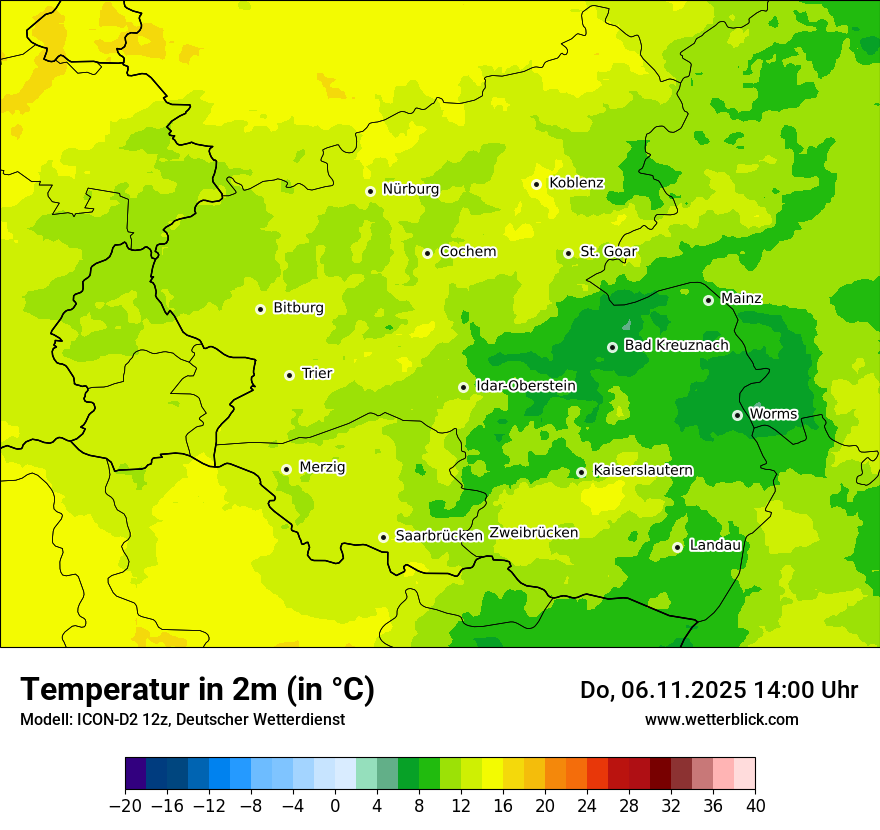 Modellkarten Temperatur