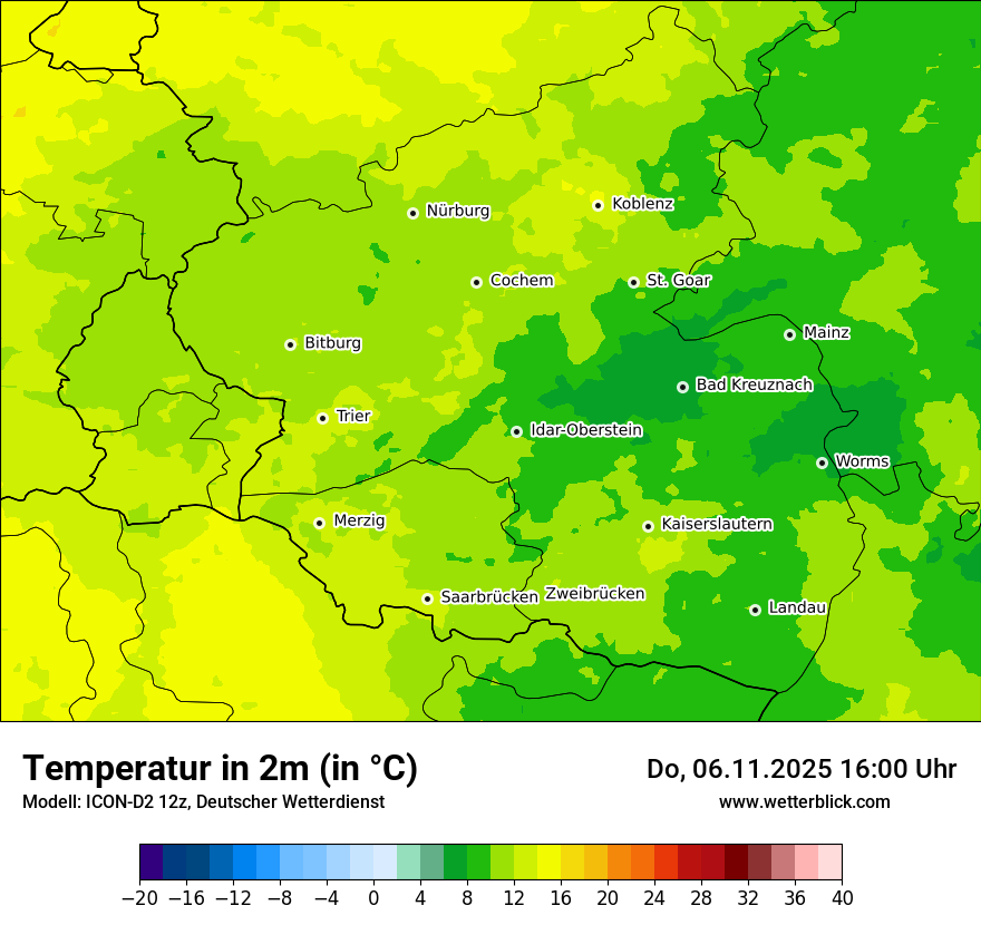 Modellkarten Temperatur