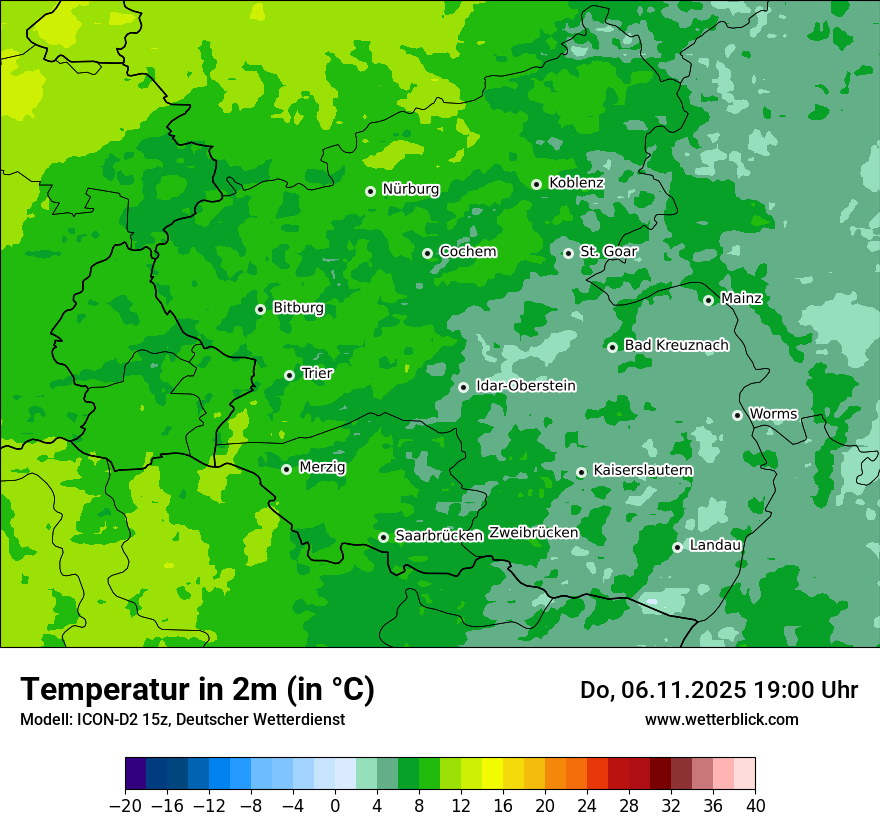 Modellkarten Temperatur