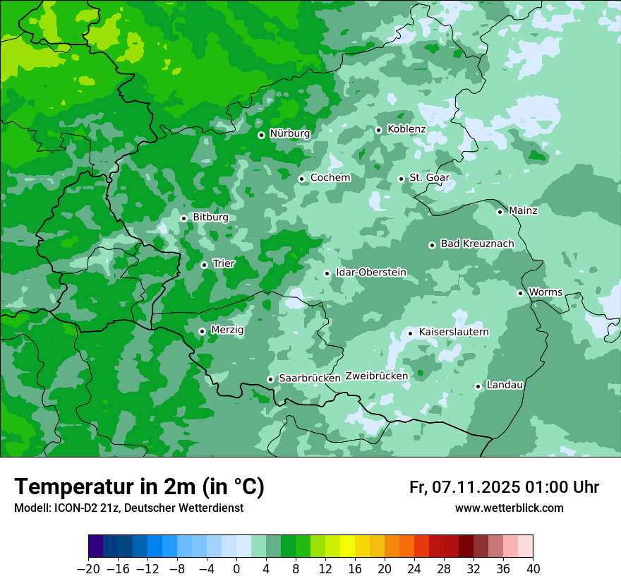 Modellkarten Temperatur