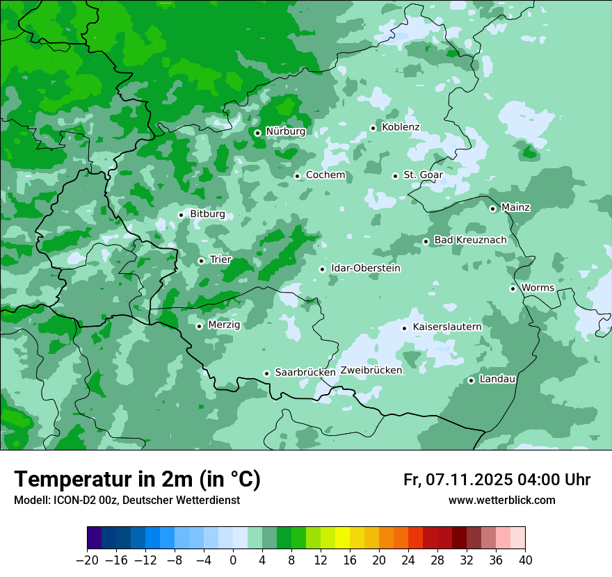 Modellkarten Temperatur
