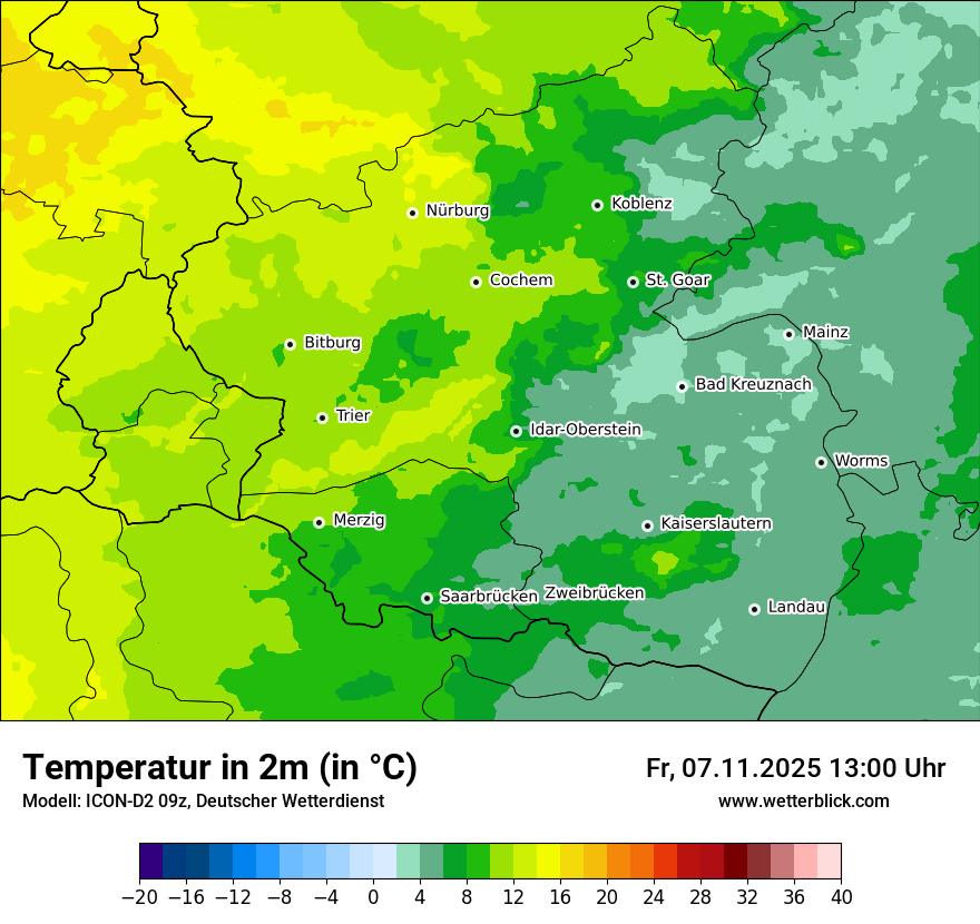 Modellkarten Temperatur