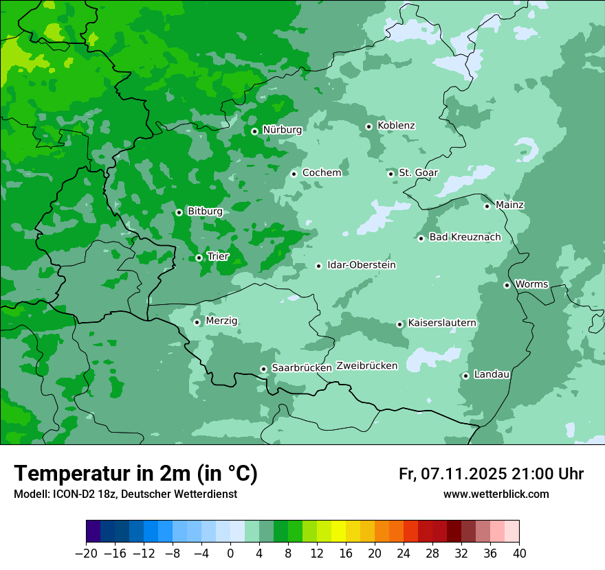 Modellkarten Temperatur