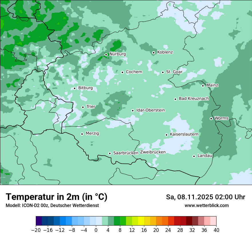 Modellkarten Temperatur