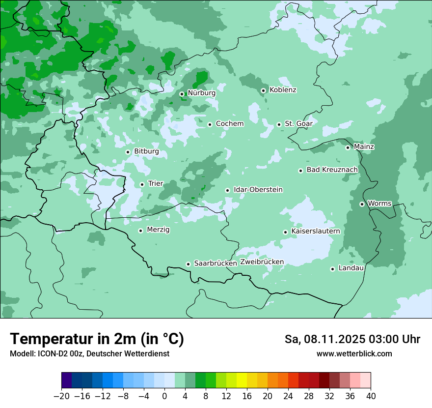 Modellkarten Temperatur