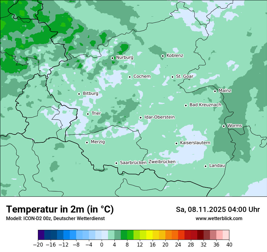 Modellkarten Temperatur