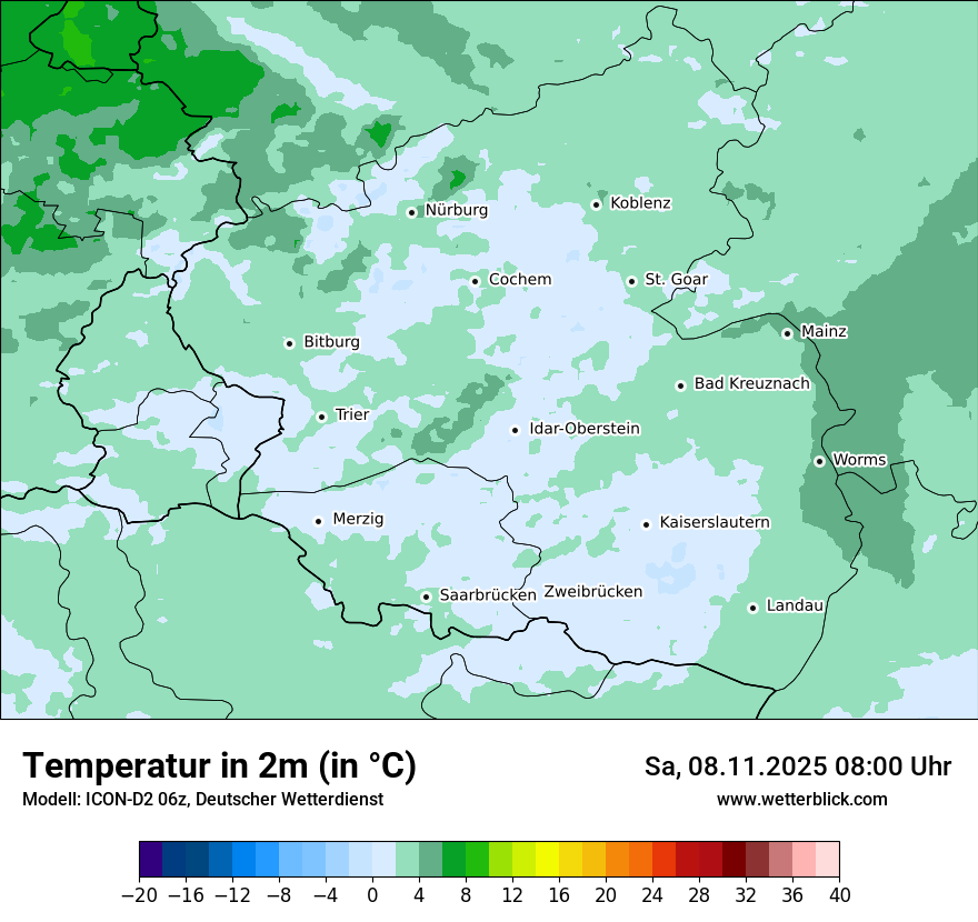 Modellkarten Temperatur
