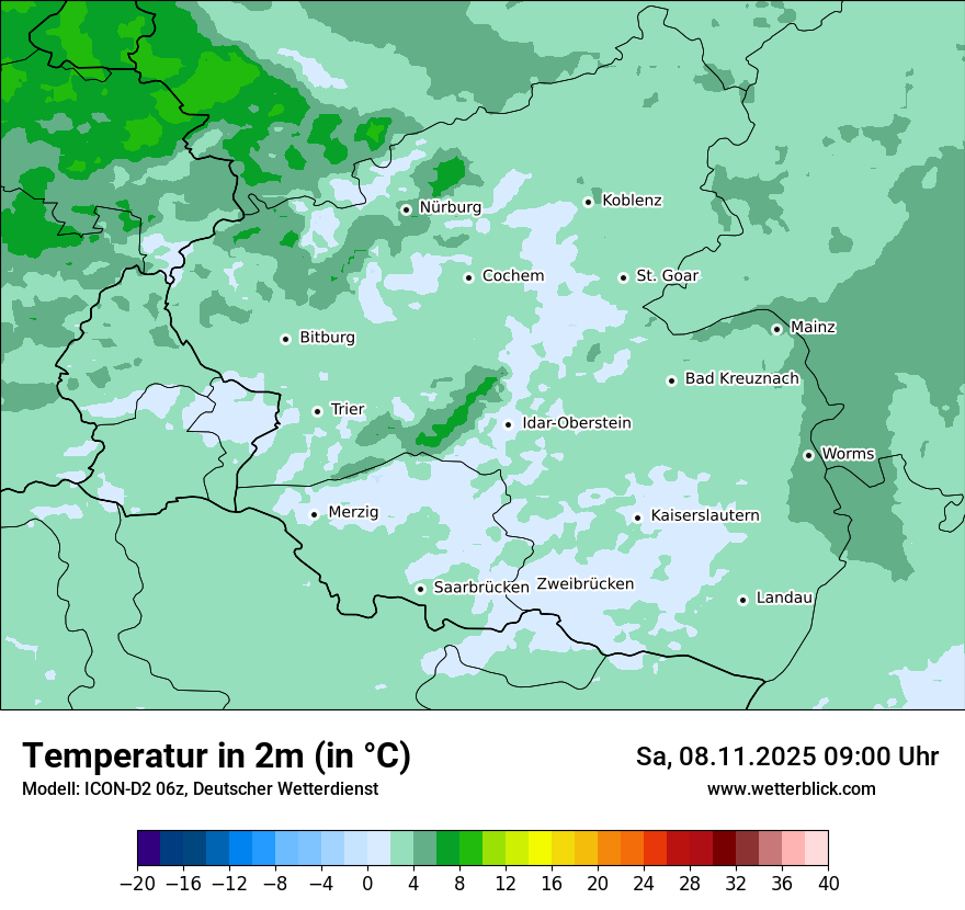 Modellkarten Temperatur