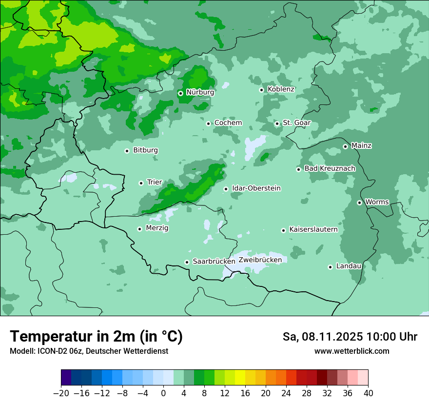 Modellkarten Temperatur