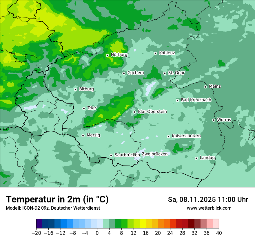 Modellkarten Temperatur