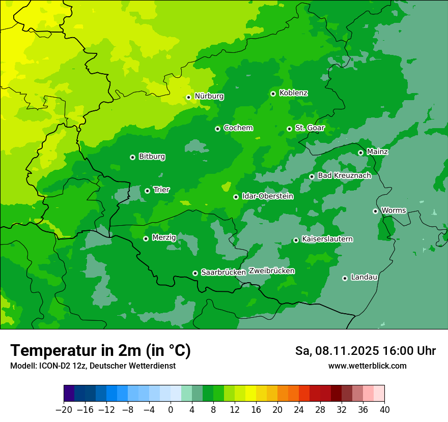 Modellkarten Temperatur