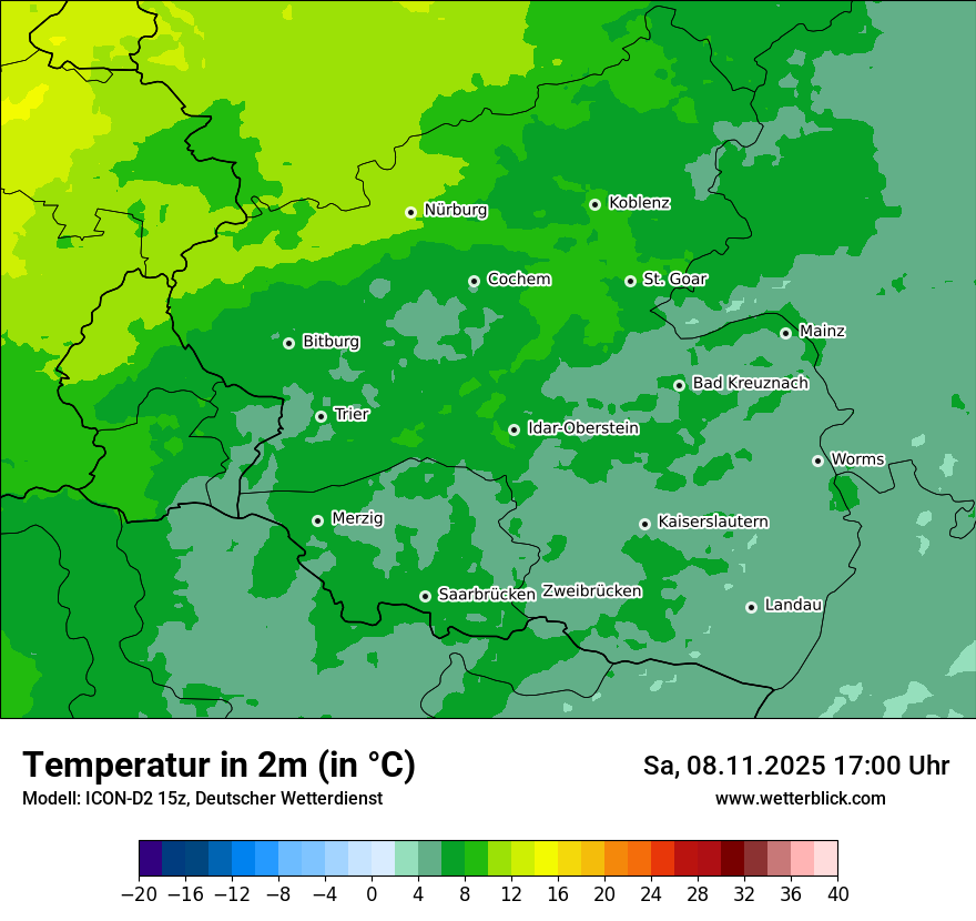 Modellkarten Temperatur