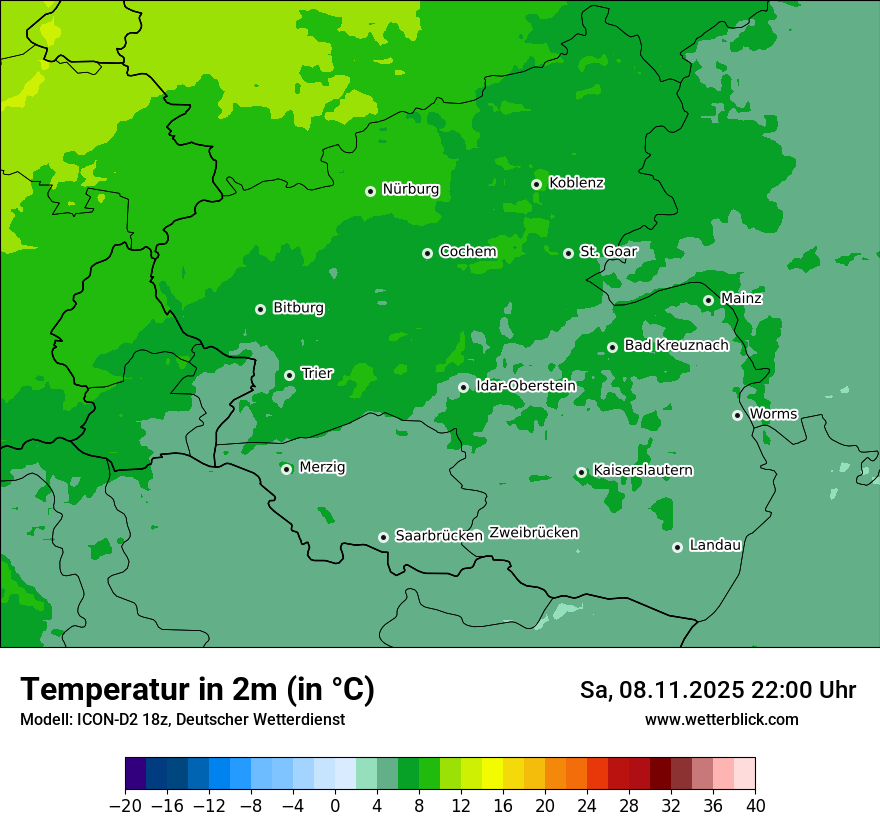 Modellkarten Temperatur