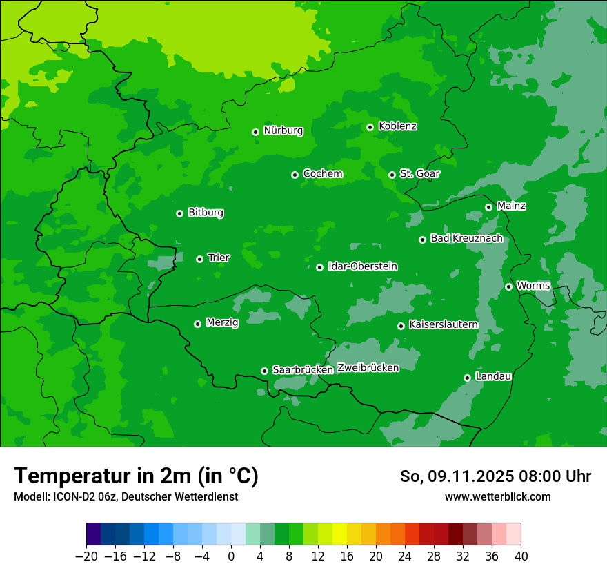 Modellkarten Temperatur