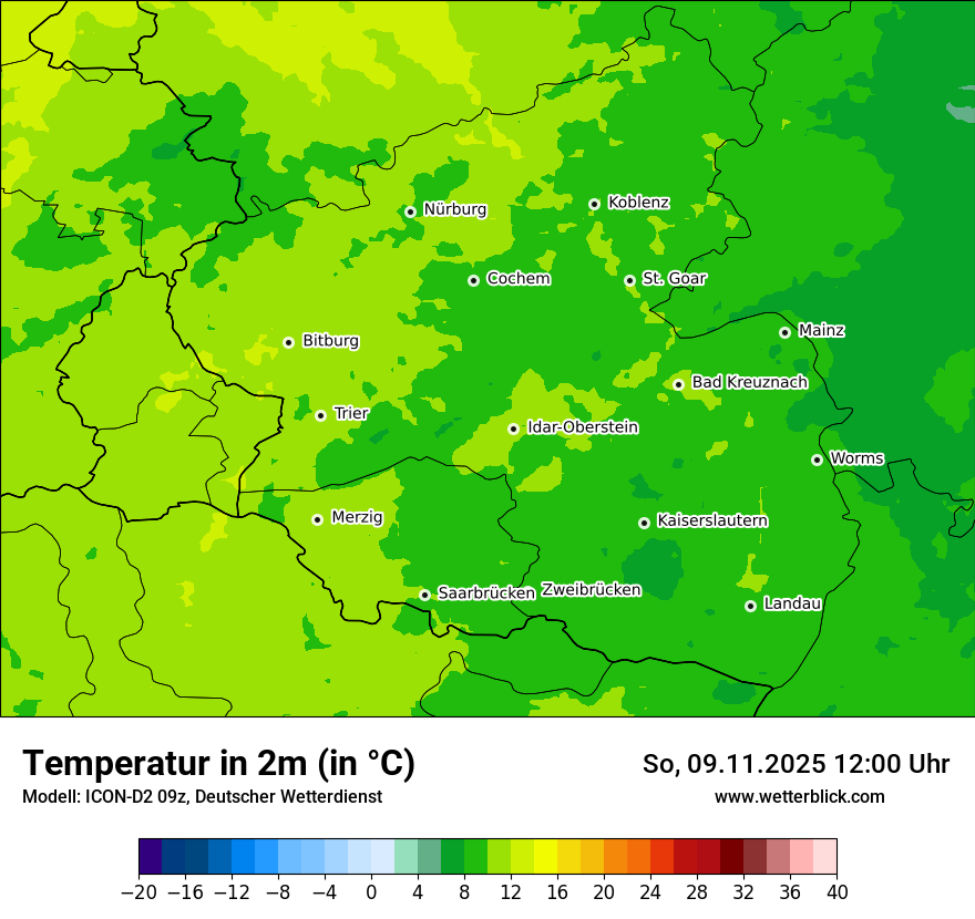 Modellkarten Temperatur