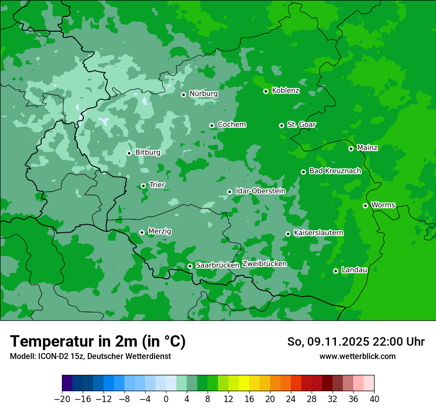 Modellkarten Temperatur