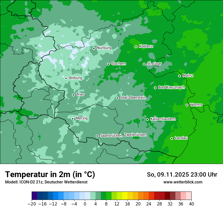 Modellkarten Temperatur