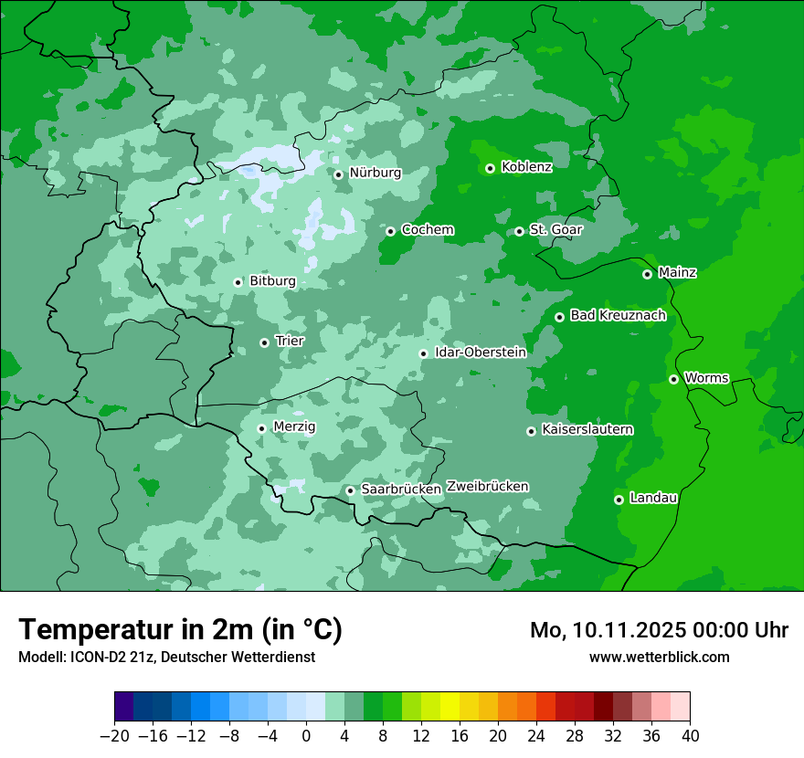 Modellkarten Temperatur
