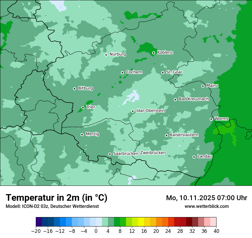 Modellkarten Temperatur