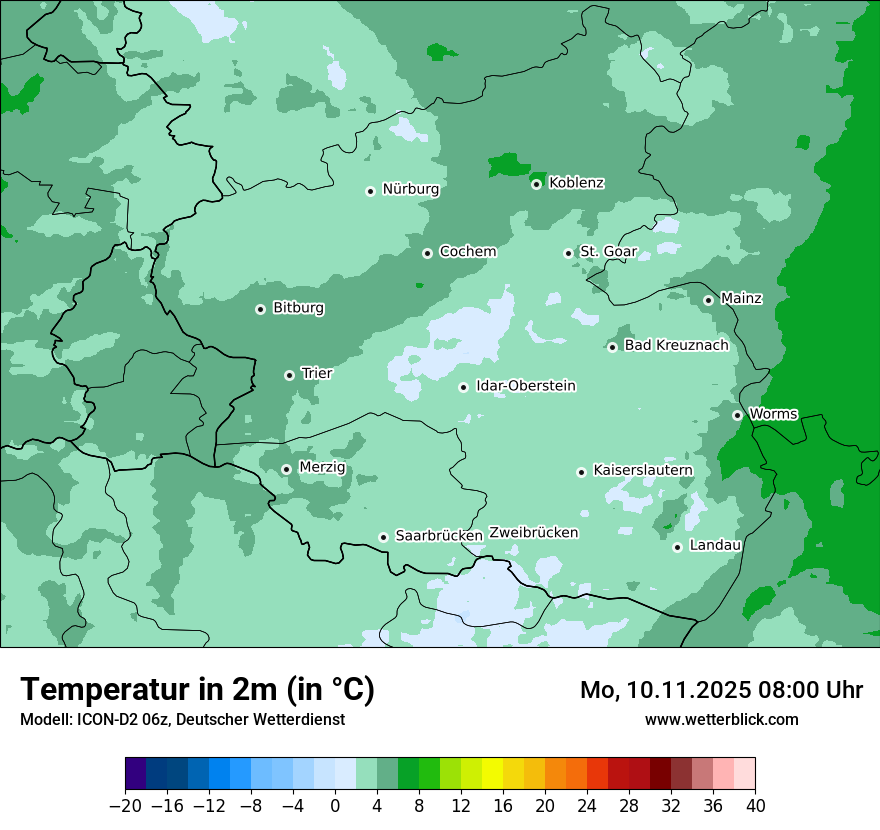 Modellkarten Temperatur