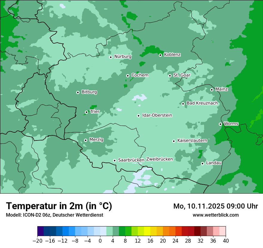 Modellkarten Temperatur