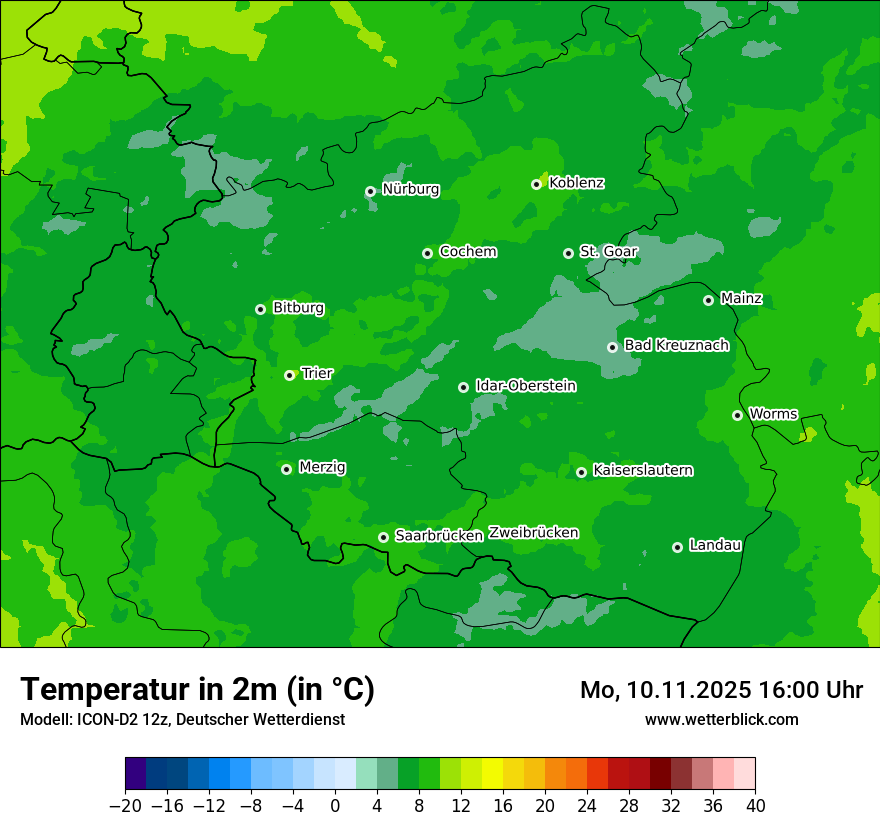 Modellkarten Temperatur