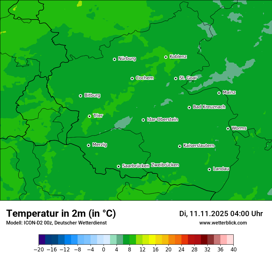 Modellkarten Temperatur