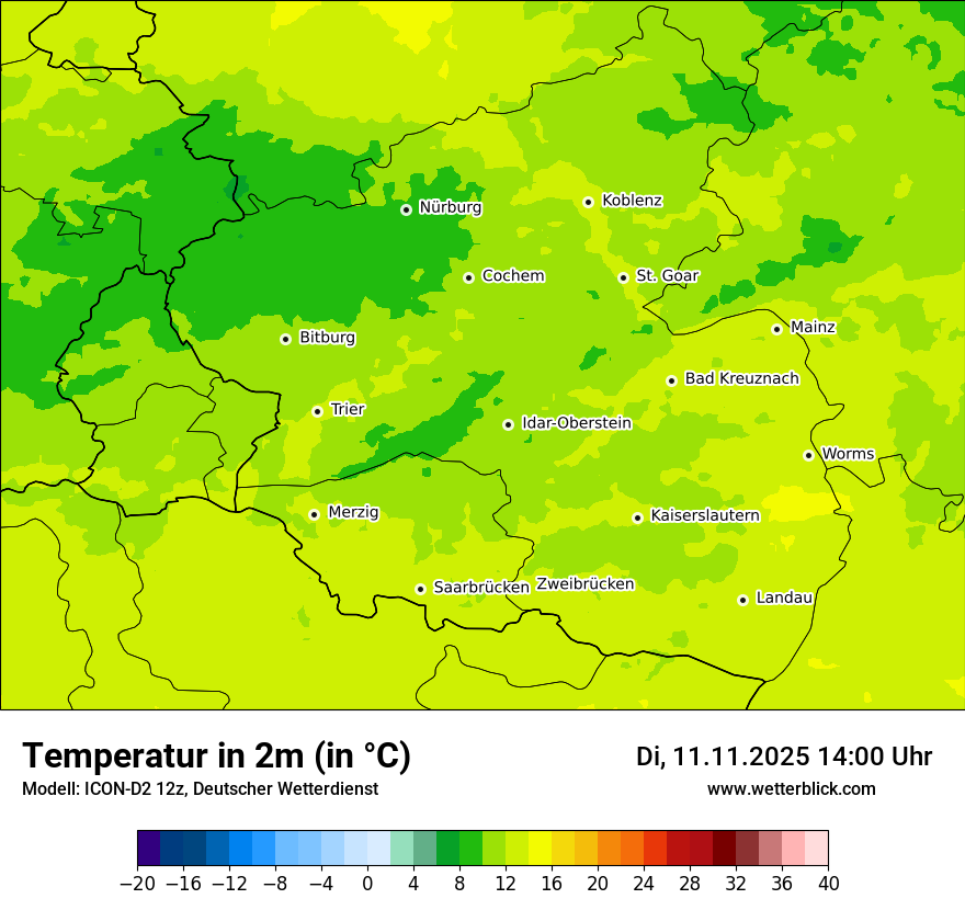 Modellkarten Temperatur