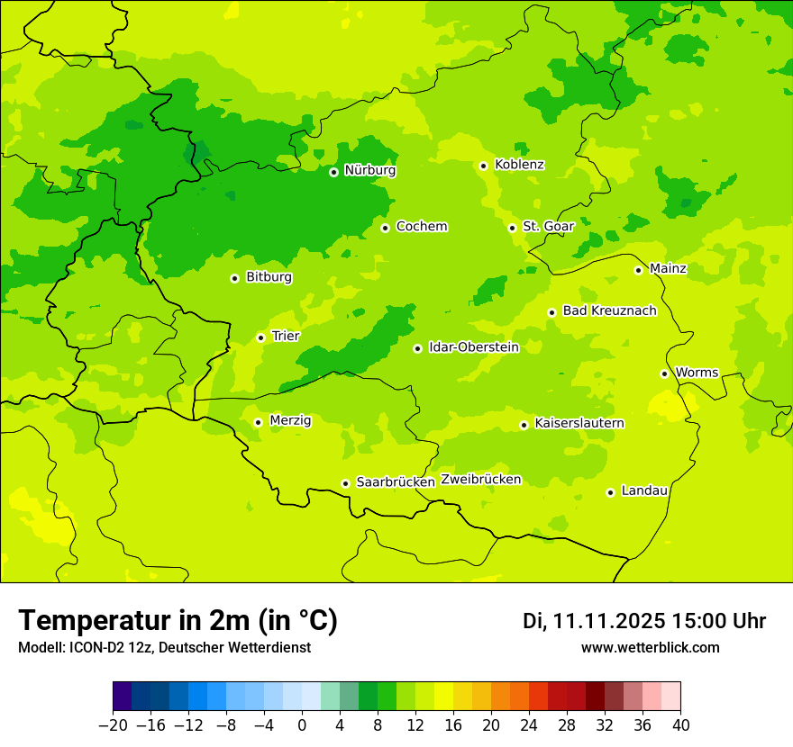 Modellkarten Temperatur