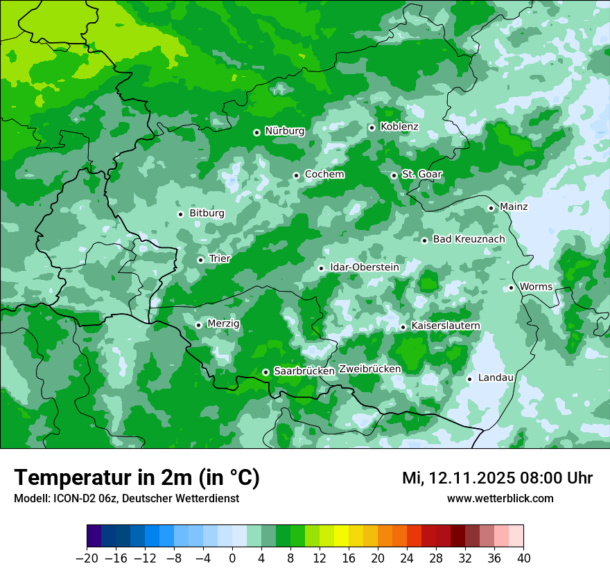 Modellkarten Temperatur