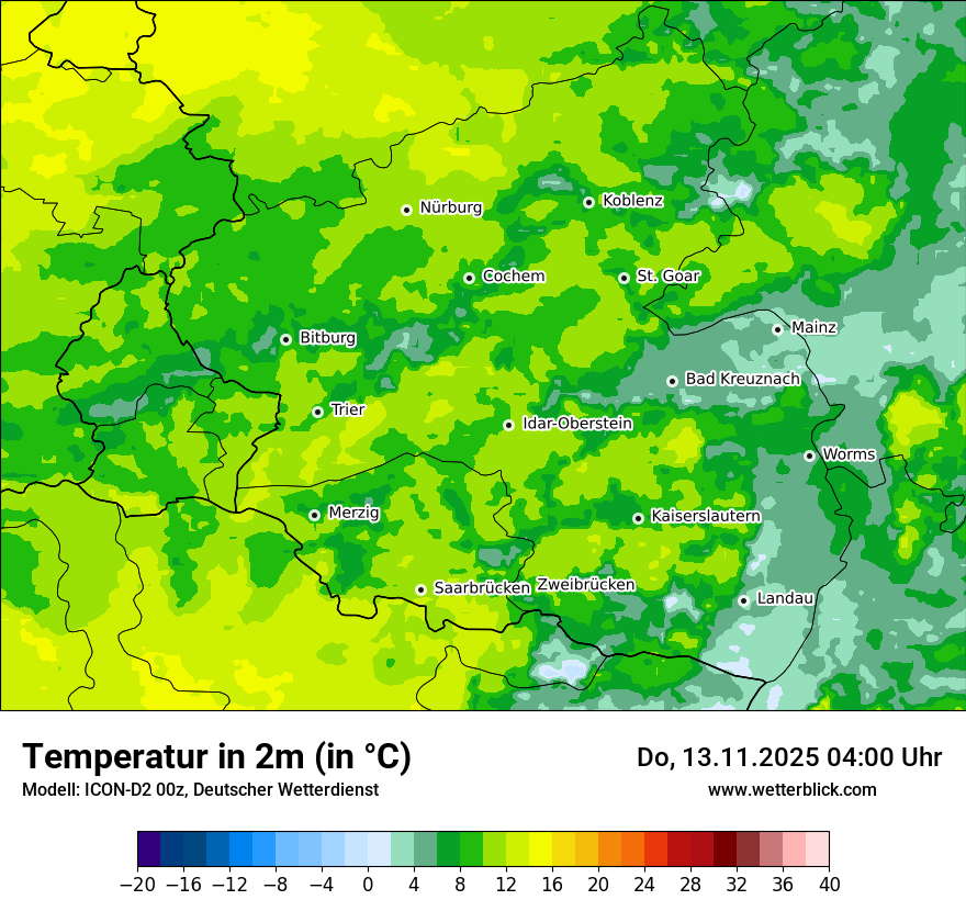 Modellkarten Temperatur