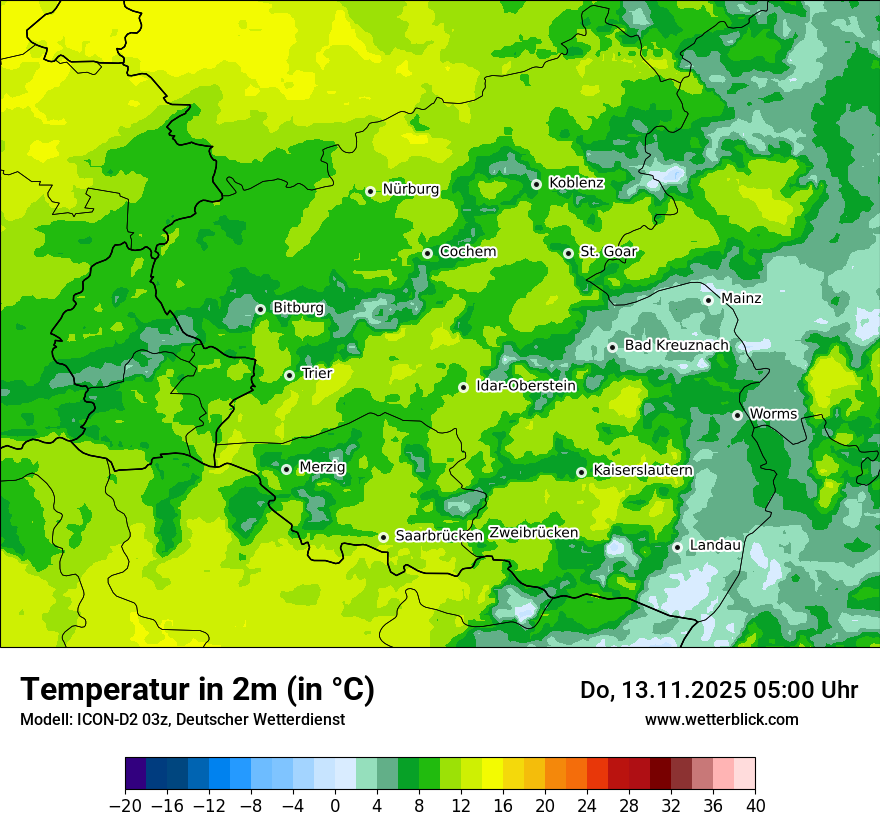 Modellkarten Temperatur