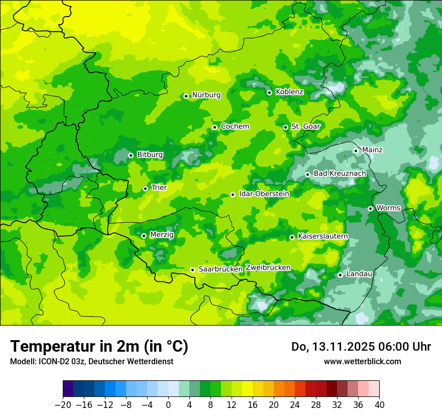 Modellkarten Temperatur