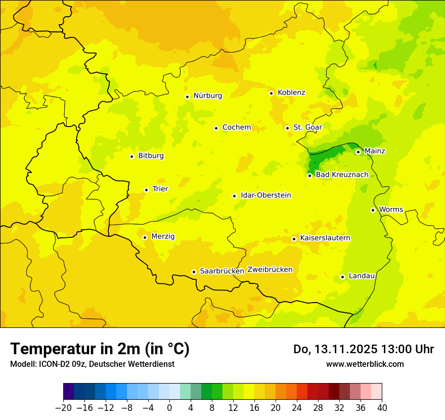 Modellkarten Temperatur