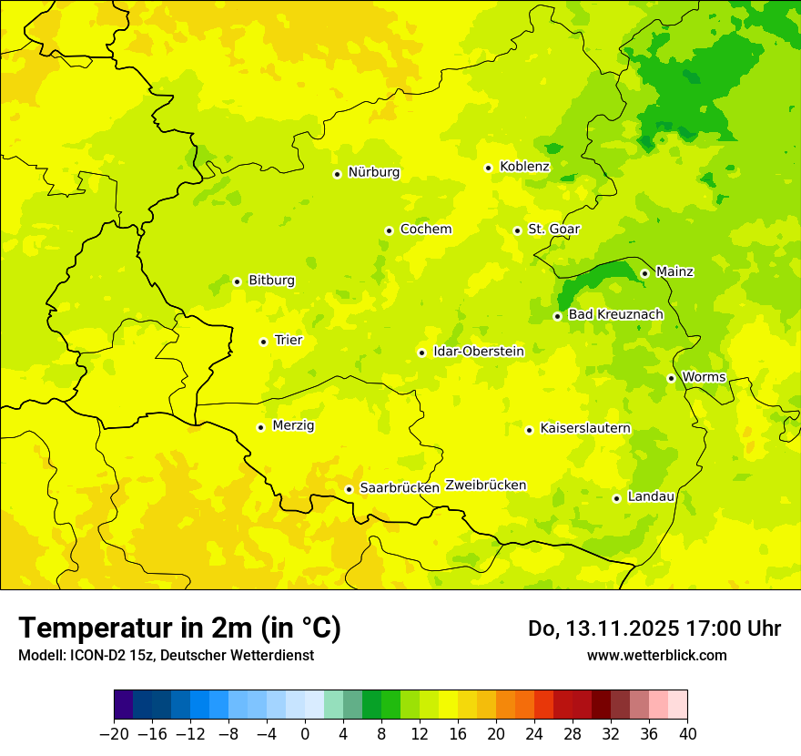 Modellkarten Temperatur