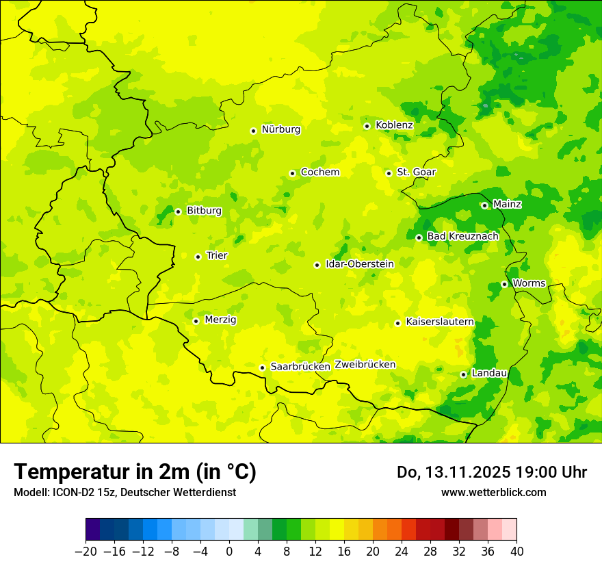 Modellkarten Temperatur