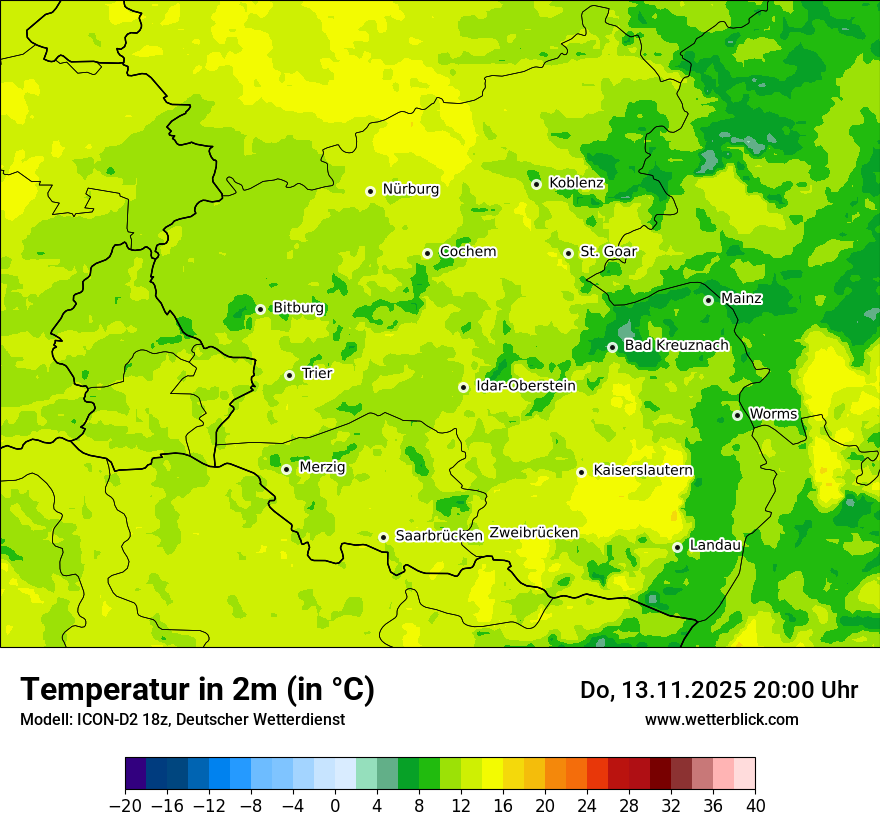 Modellkarten Temperatur