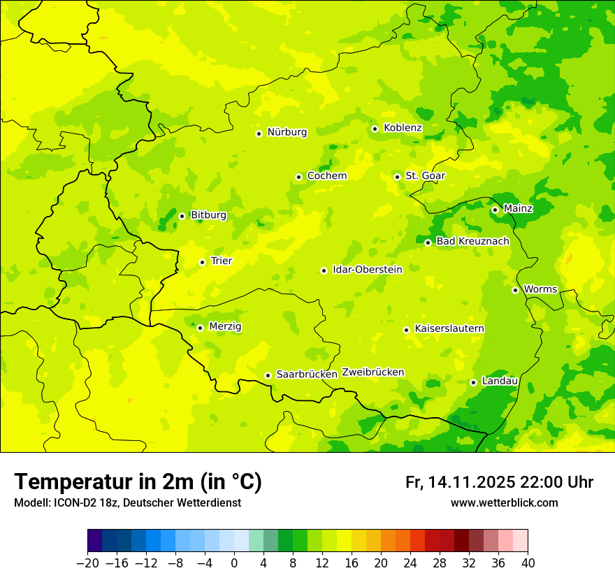 Modellkarten Temperatur