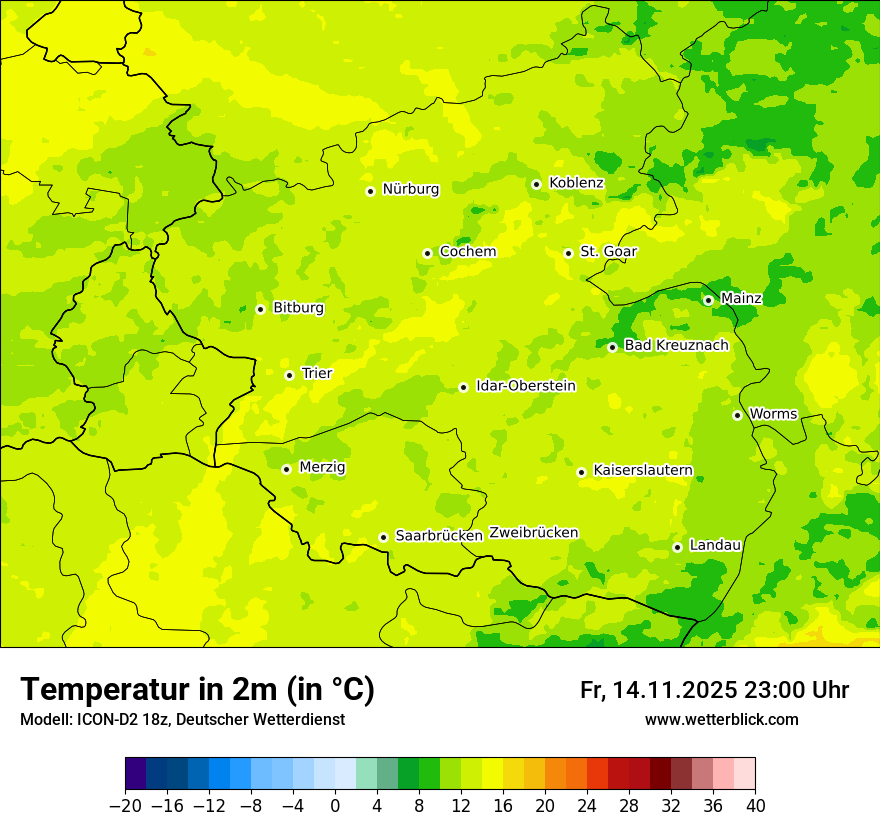 Modellkarten Temperatur