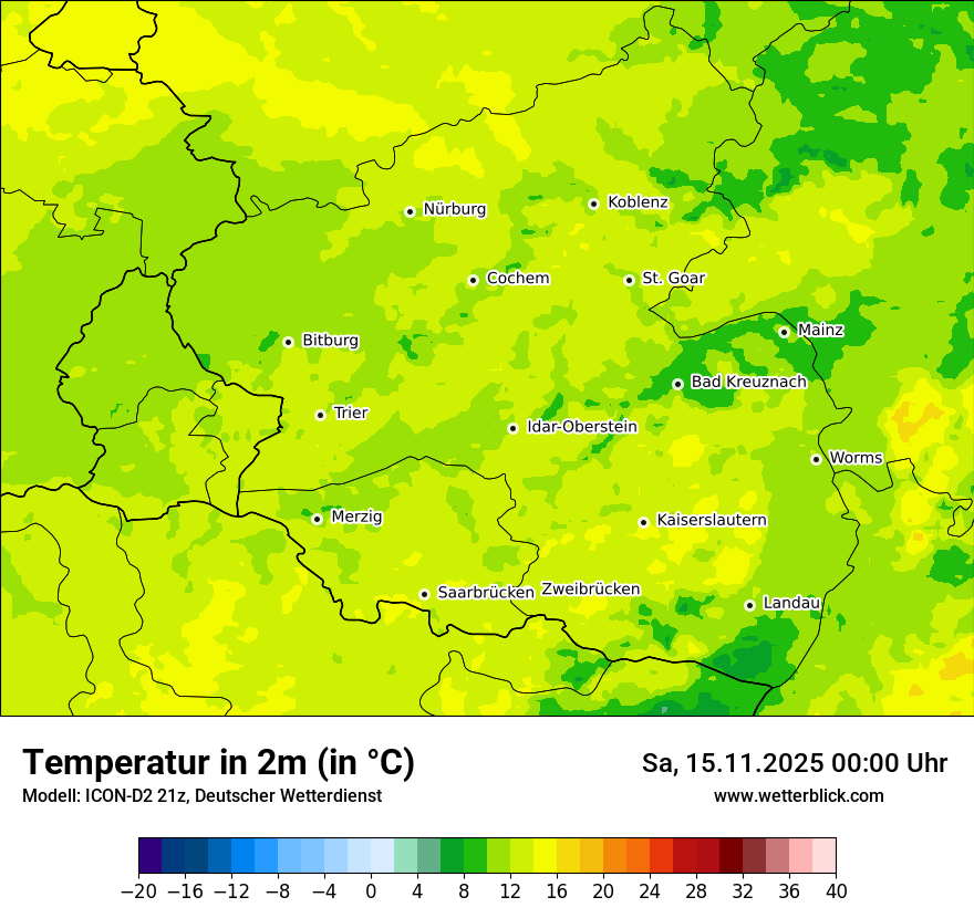 Modellkarten Temperatur