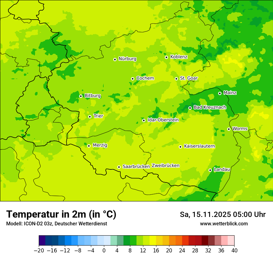 Modellkarten Temperatur