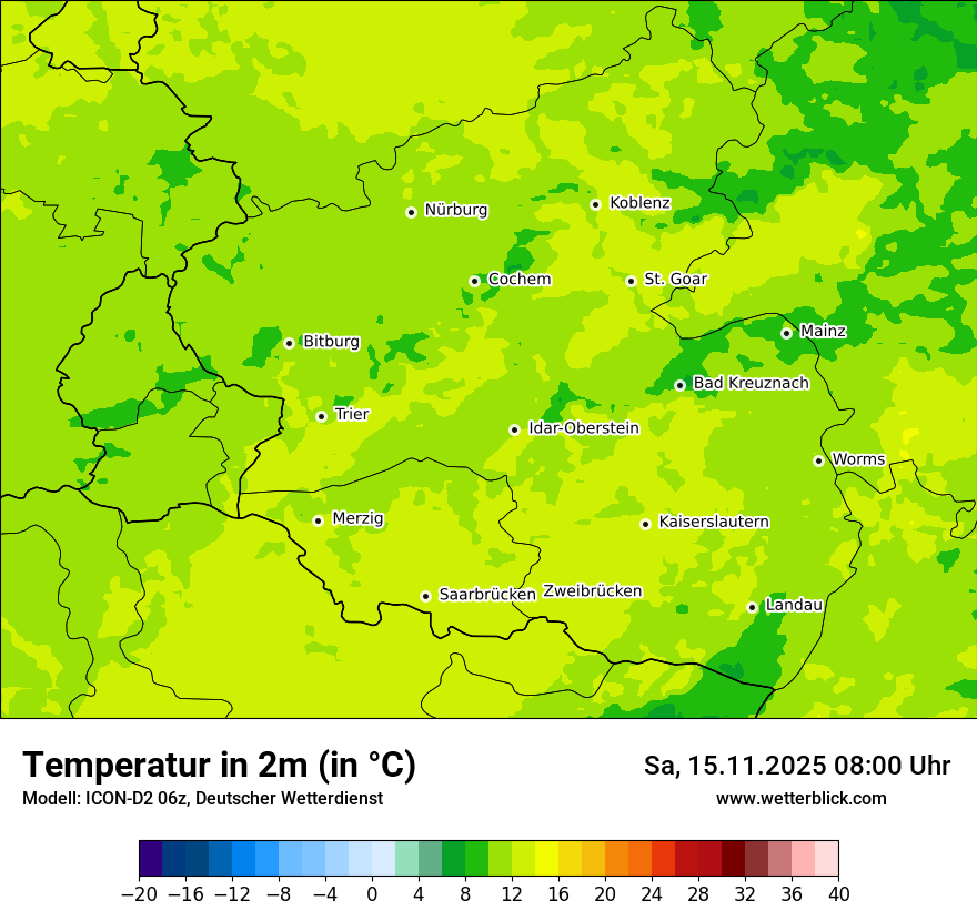Modellkarten Temperatur