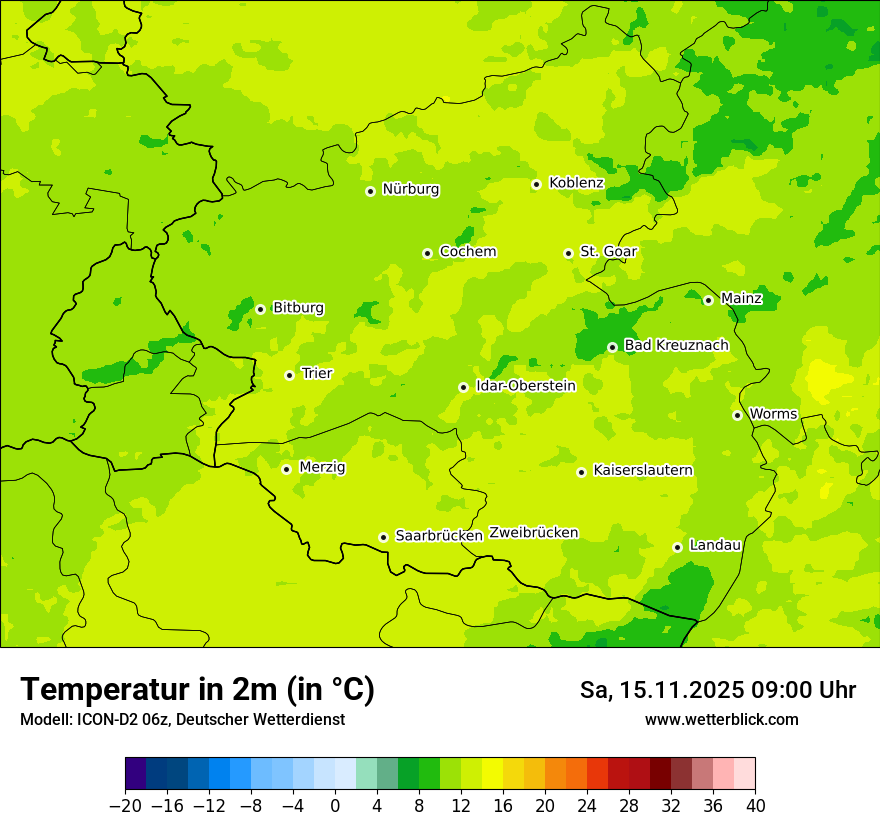 Modellkarten Temperatur