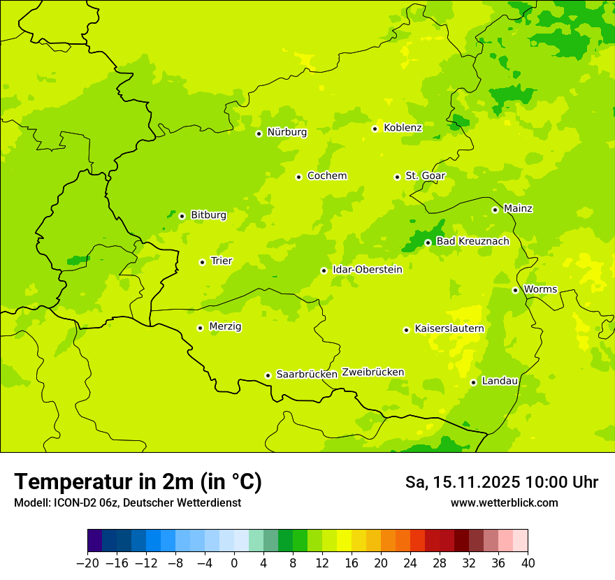 Modellkarten Temperatur