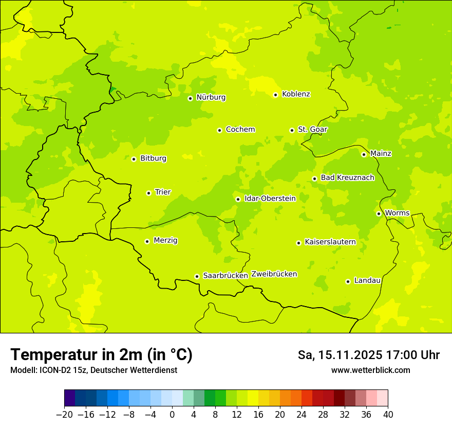 Modellkarten Temperatur