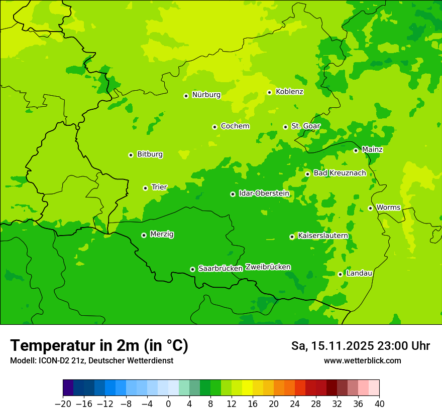 Modellkarten Temperatur