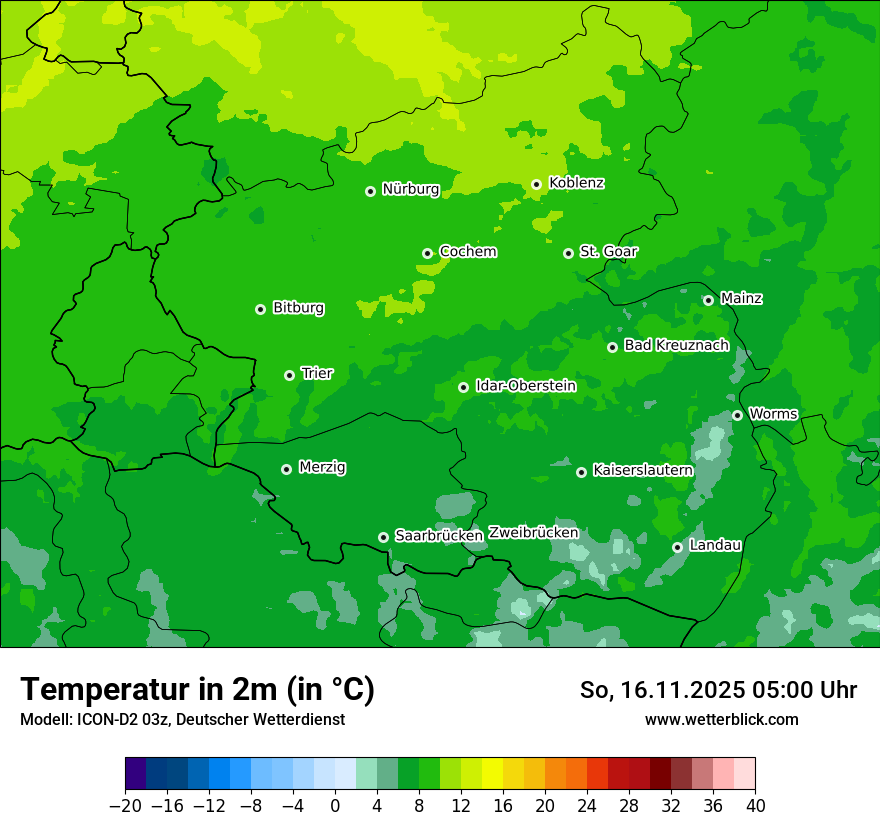 Modellkarten Temperatur