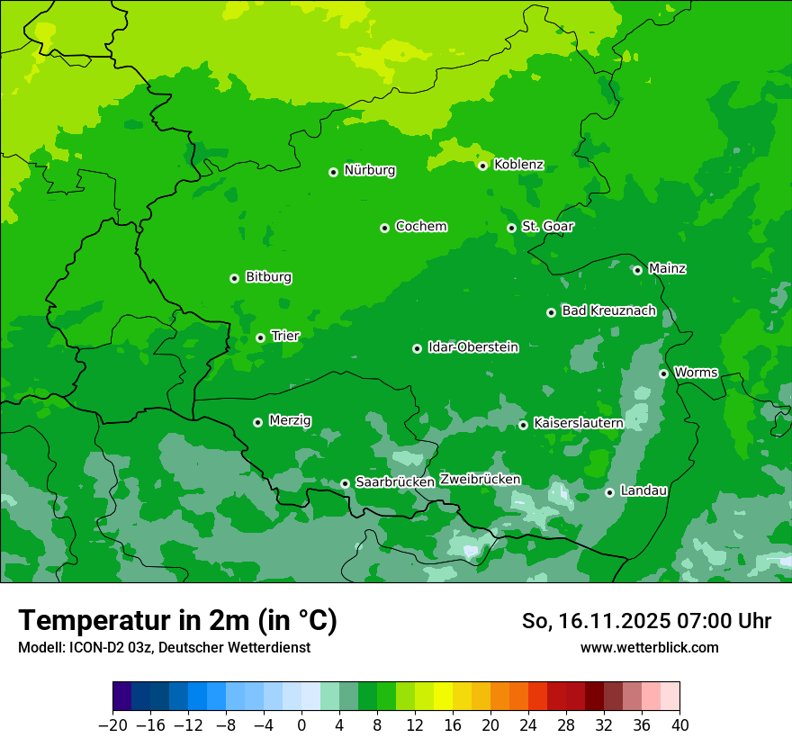 Modellkarten Temperatur