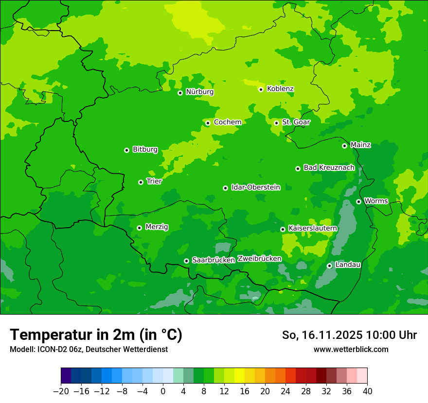 Modellkarten Temperatur
