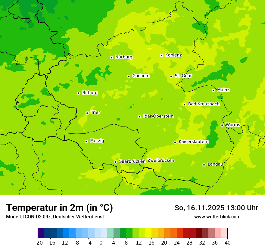 Modellkarten Temperatur
